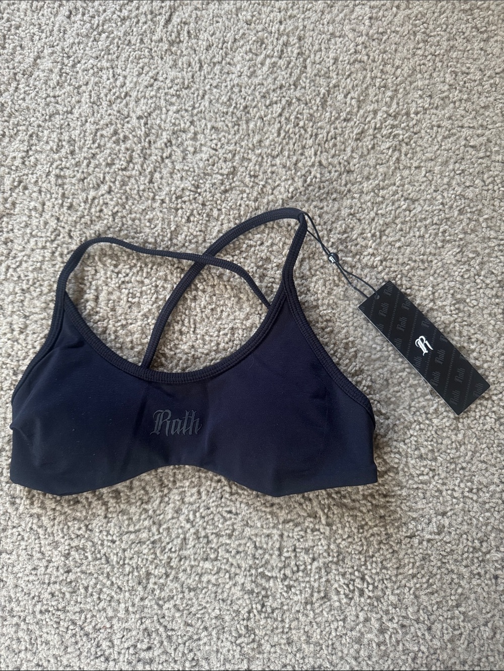 Black Strappy Sports Bralette from Rath